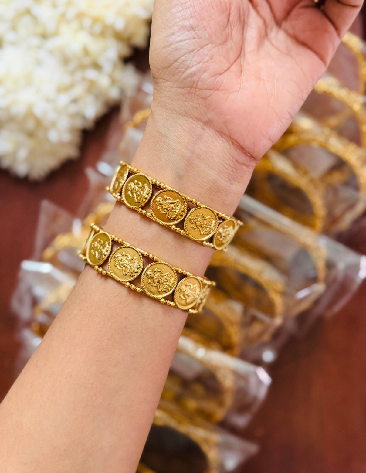 coin gold bangles