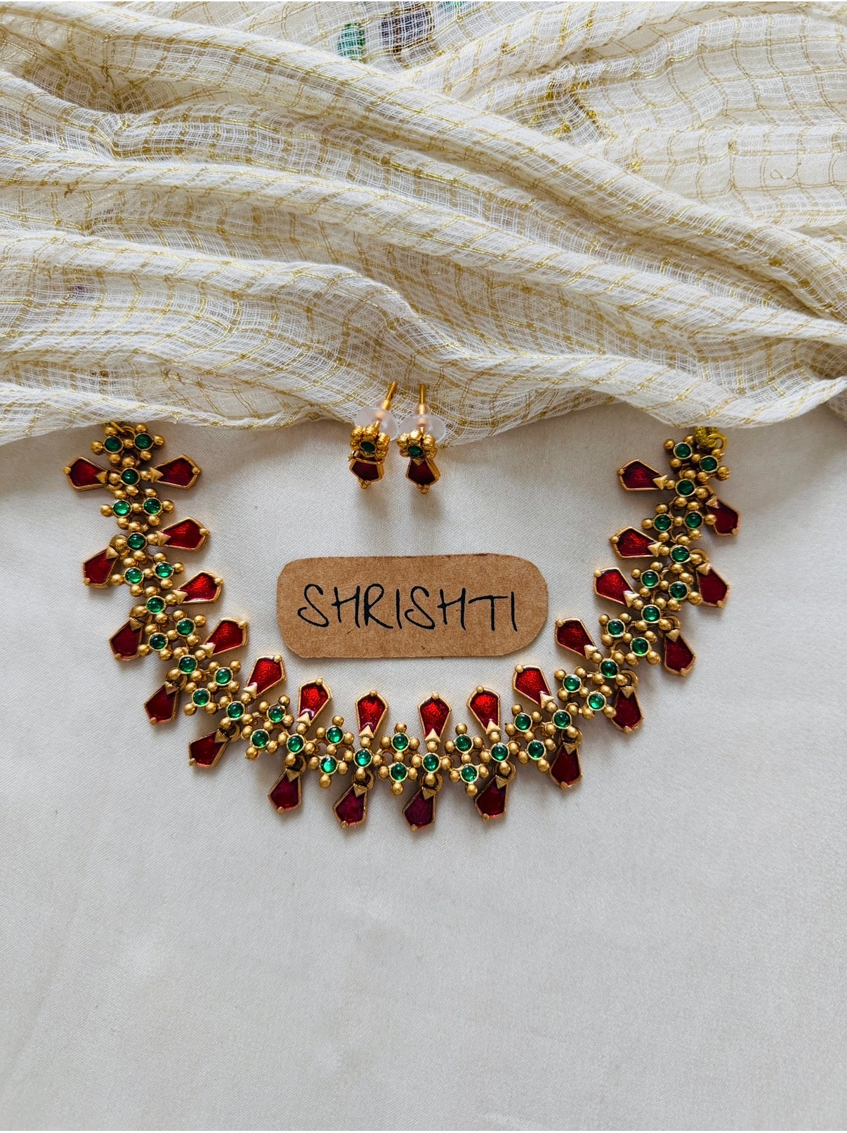 Palakka double choker ruby