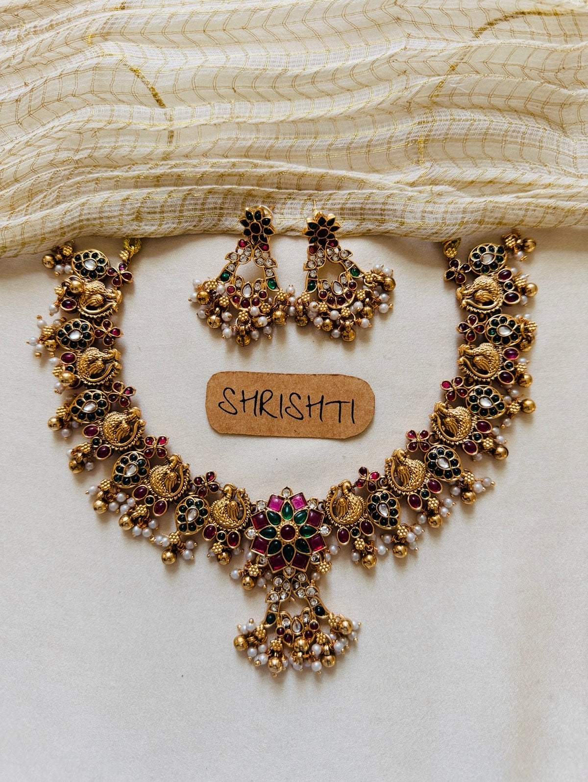 Peacock kemp necklace