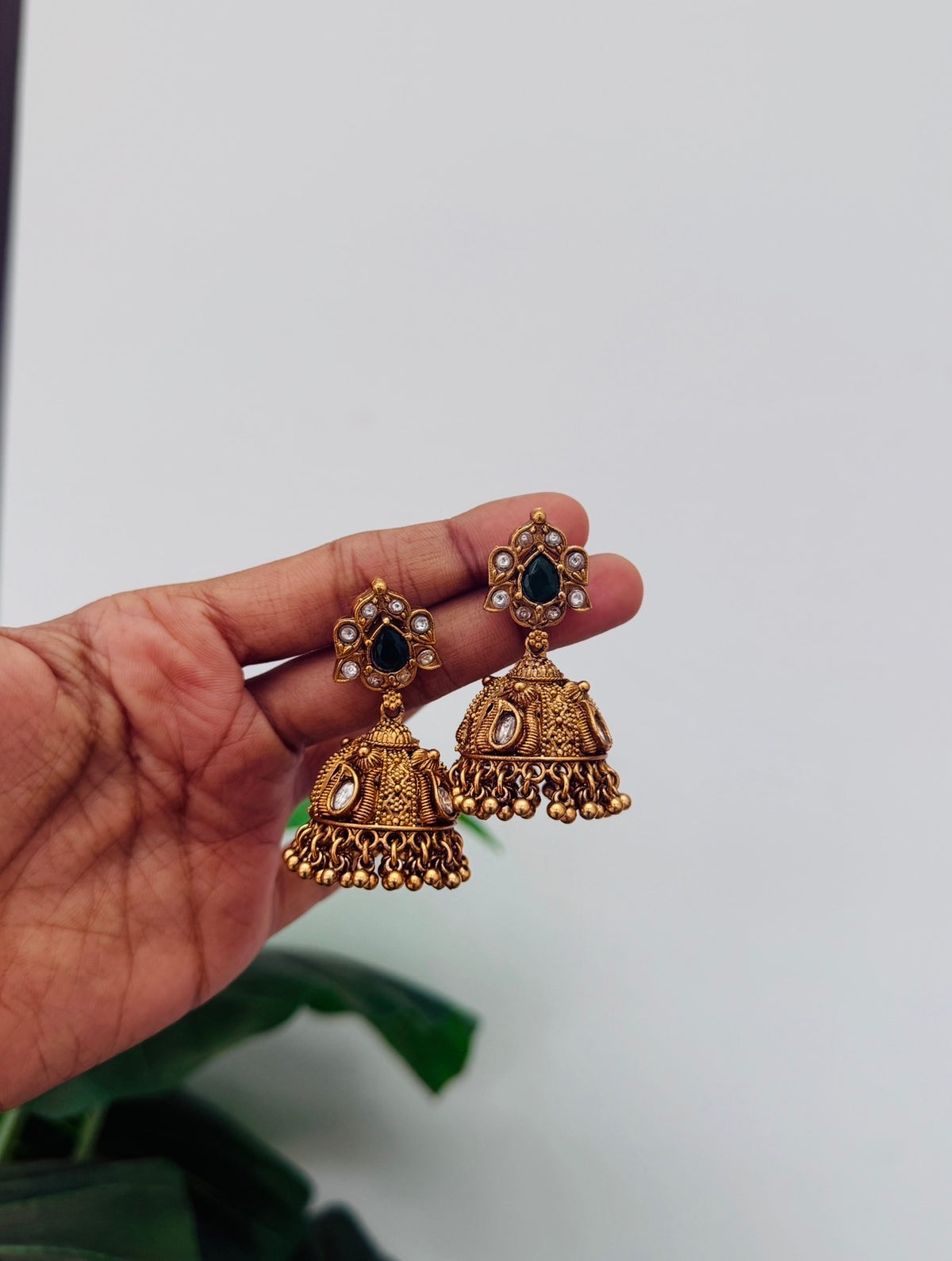Kundhan jumka SJ2 Green