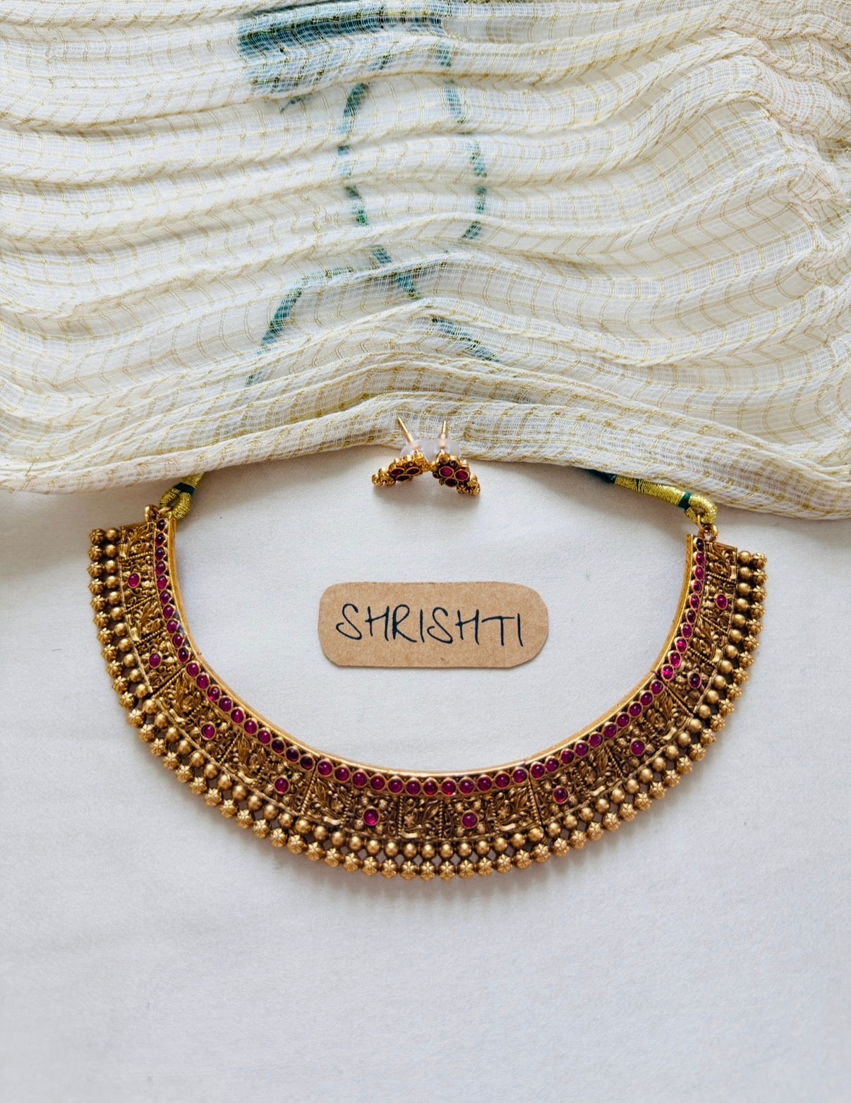 ruby bridal necklace gold