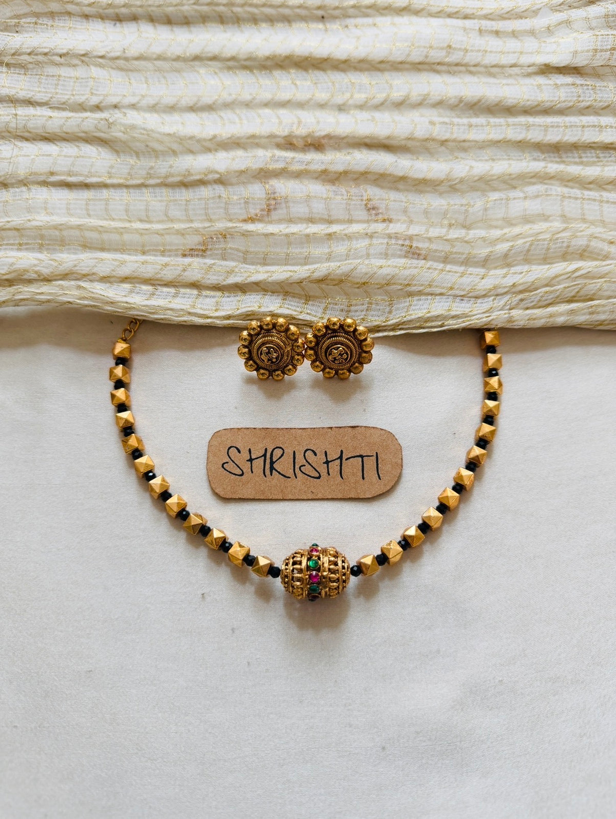 Black beads Ashtapailu mix