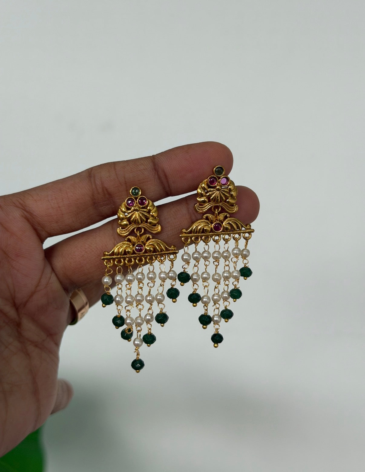Green gold earrings