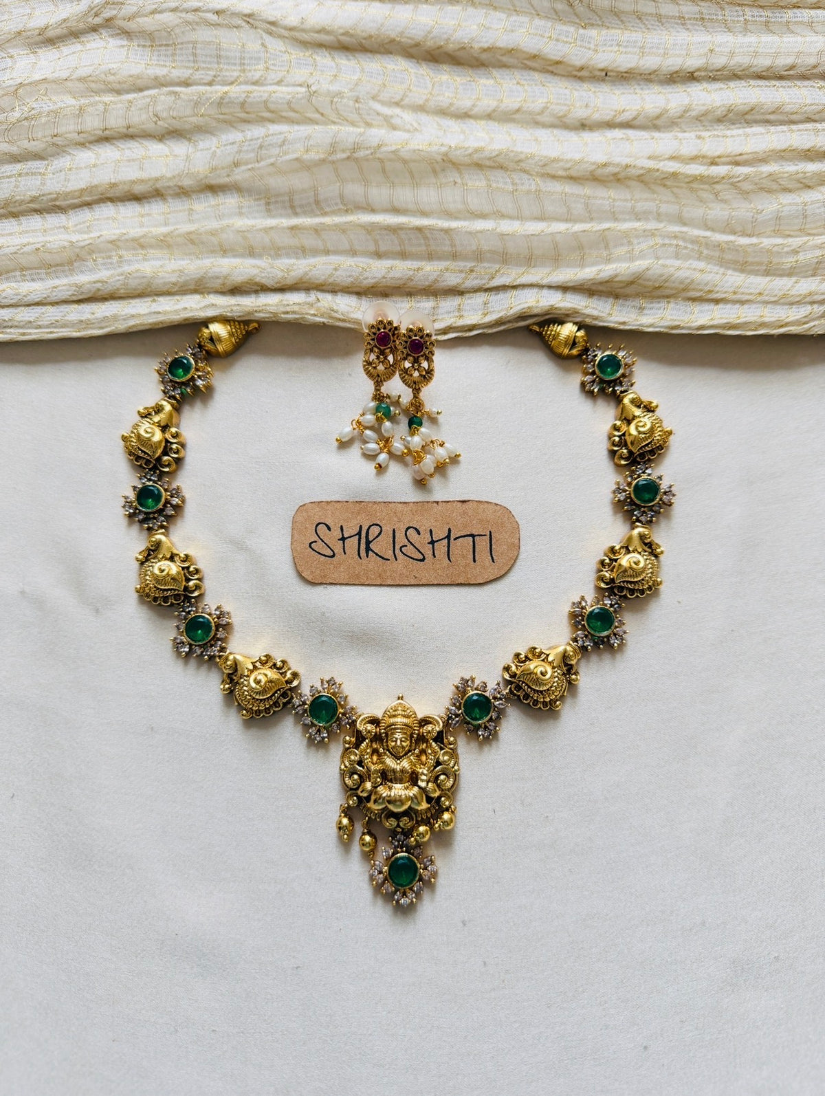 Silver plated Nagas emerald