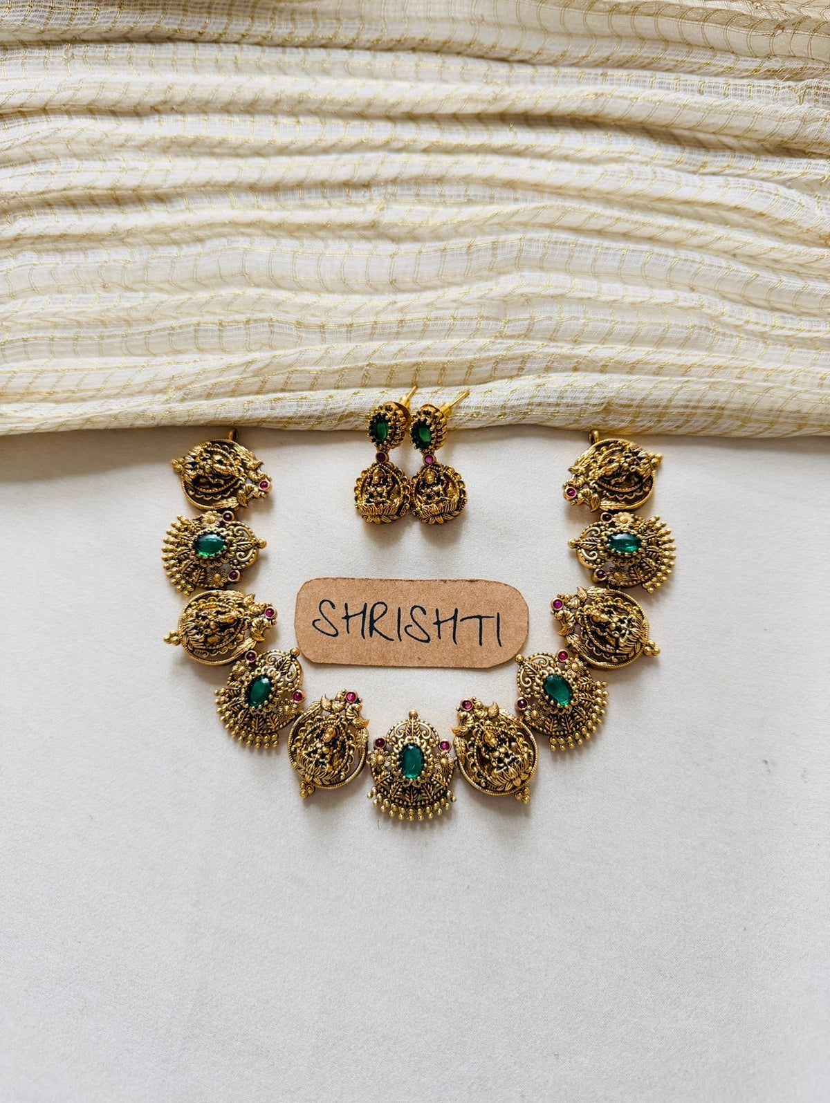 925 Nagas necklace green