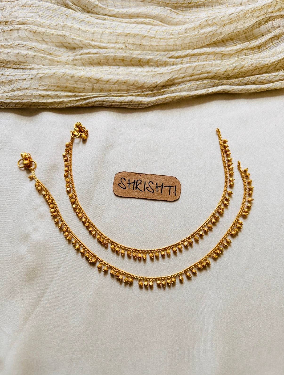 Gold gungru anklets