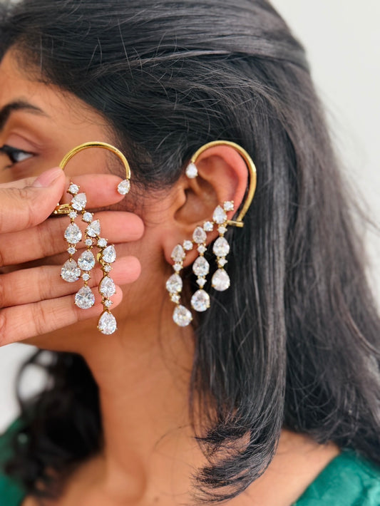Diamond hanging earrings