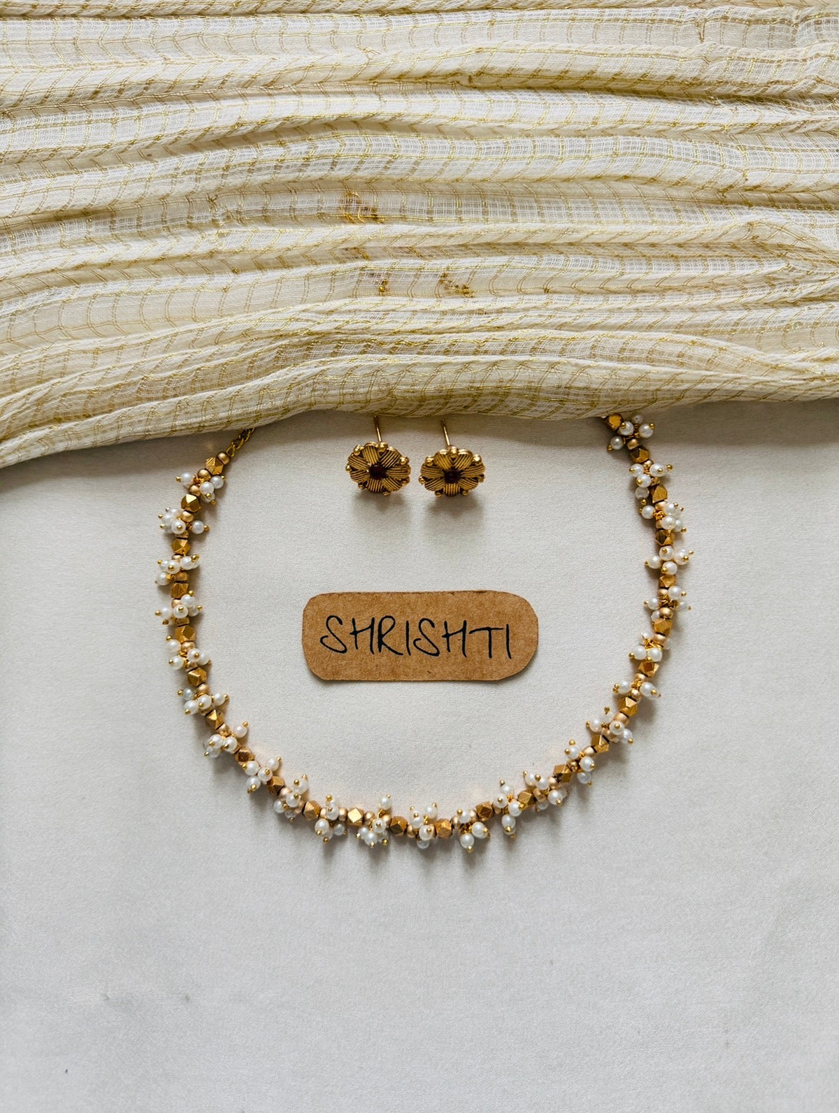 pearl gold beads mala