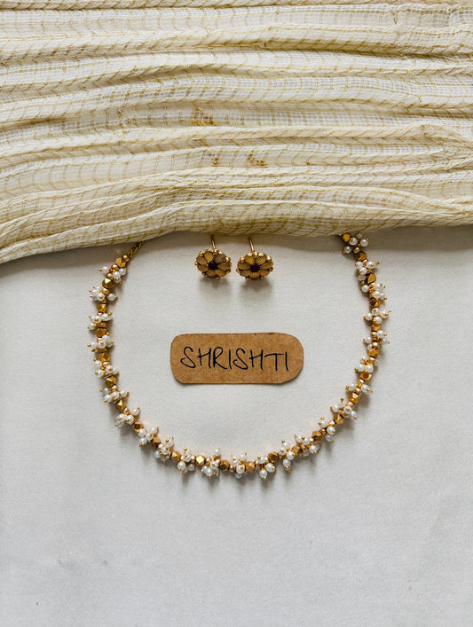 pearl gold beads mala
