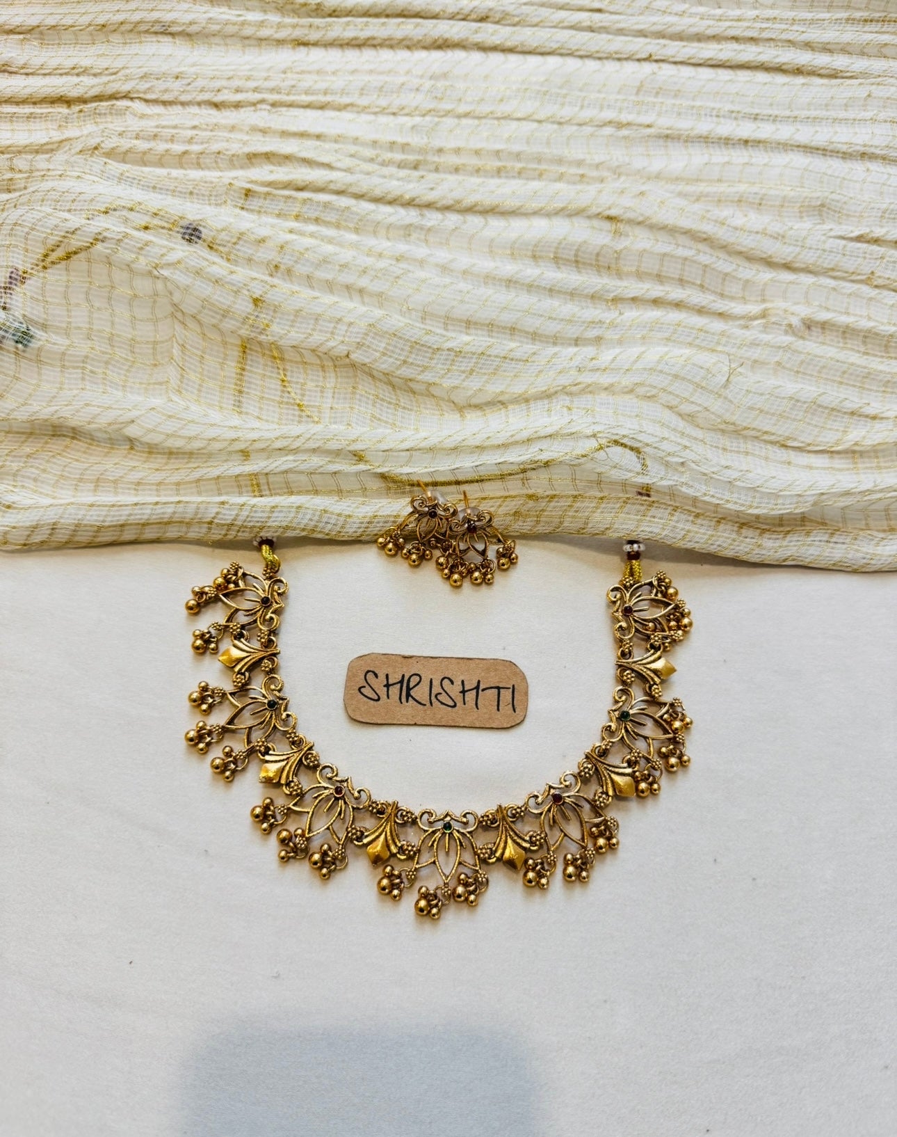 lotus stem necklace ruby