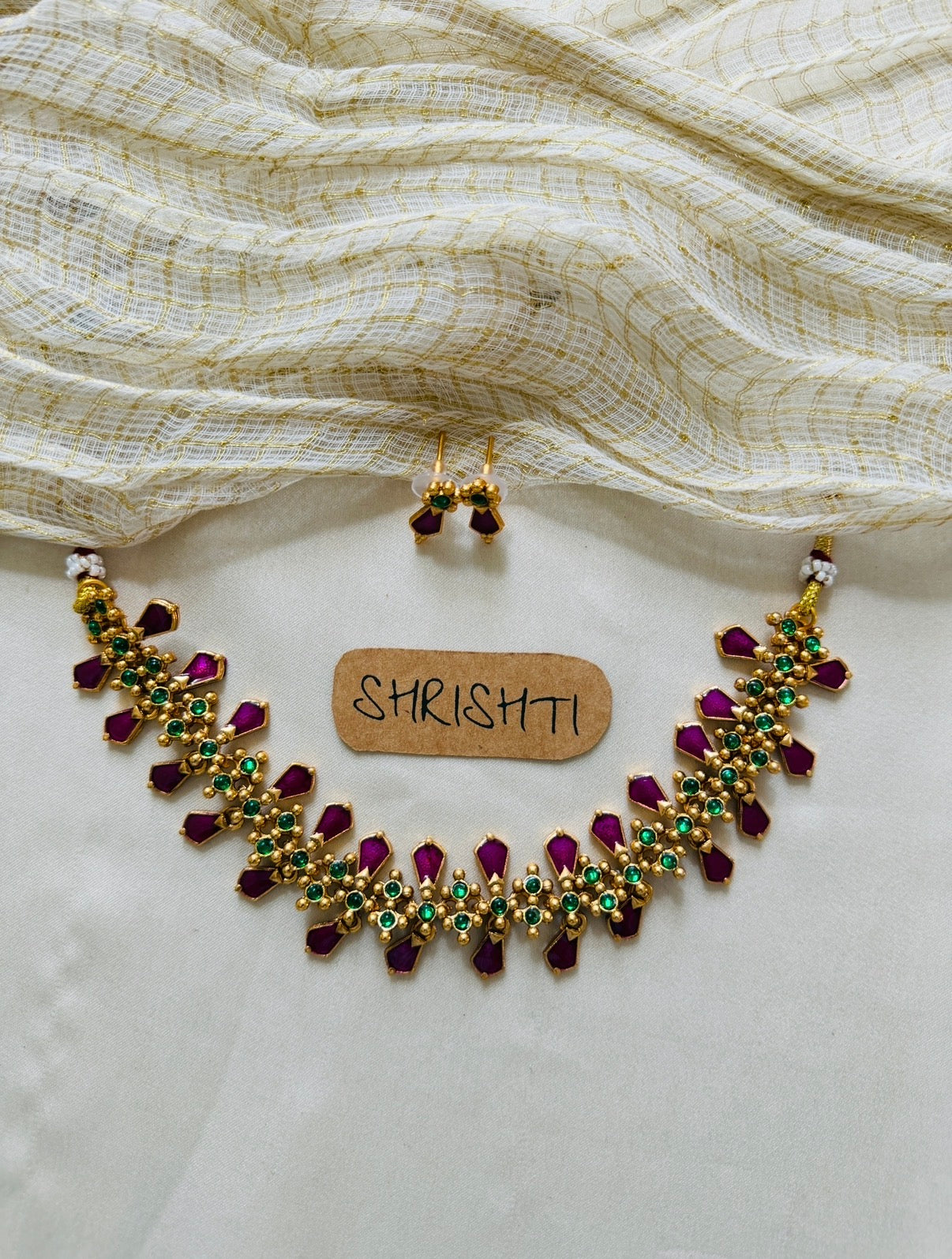 Palakka double choker purple