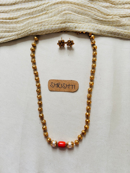 Gold beads coral 5.0