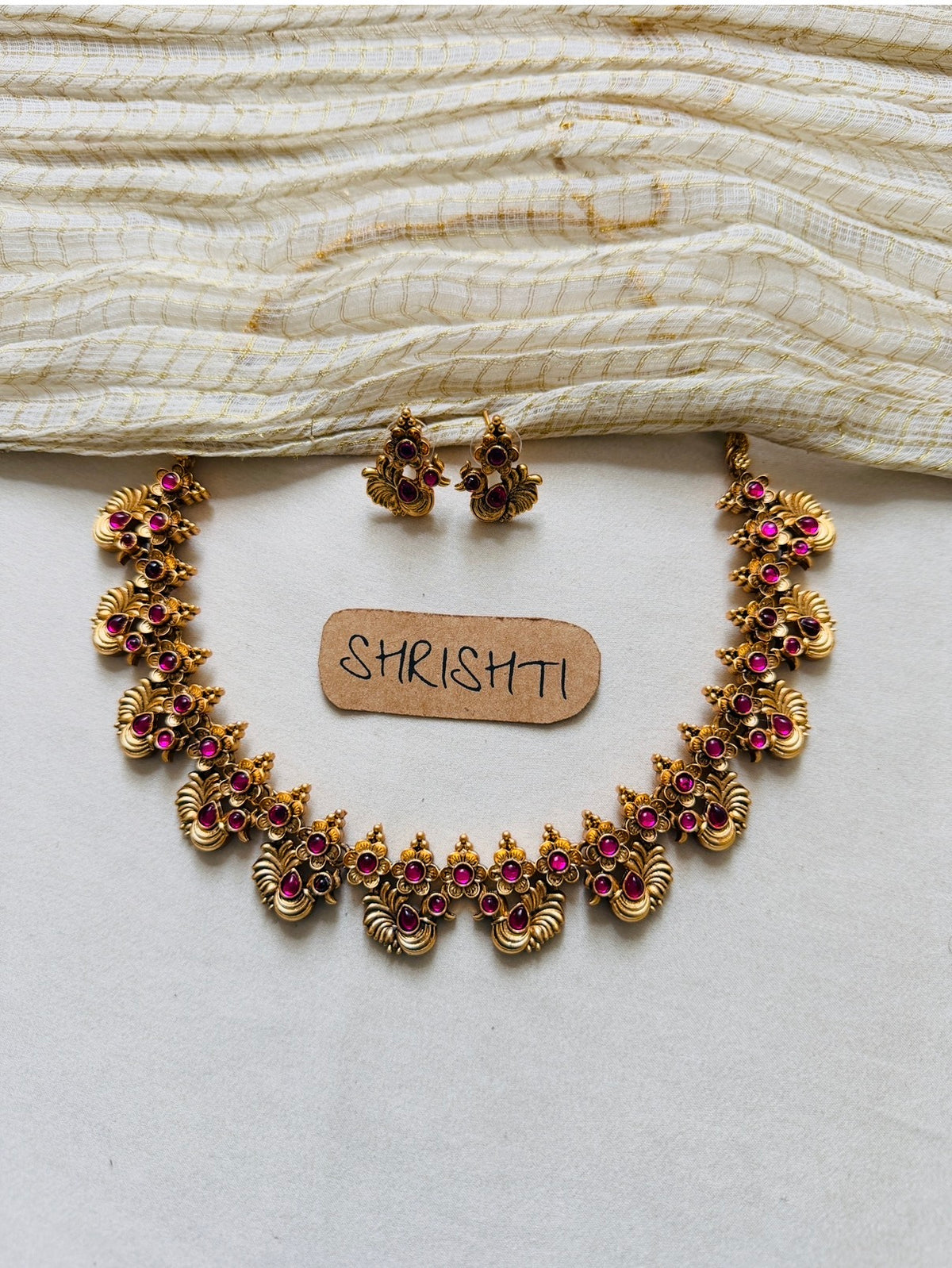 Mayil necklace Ruby