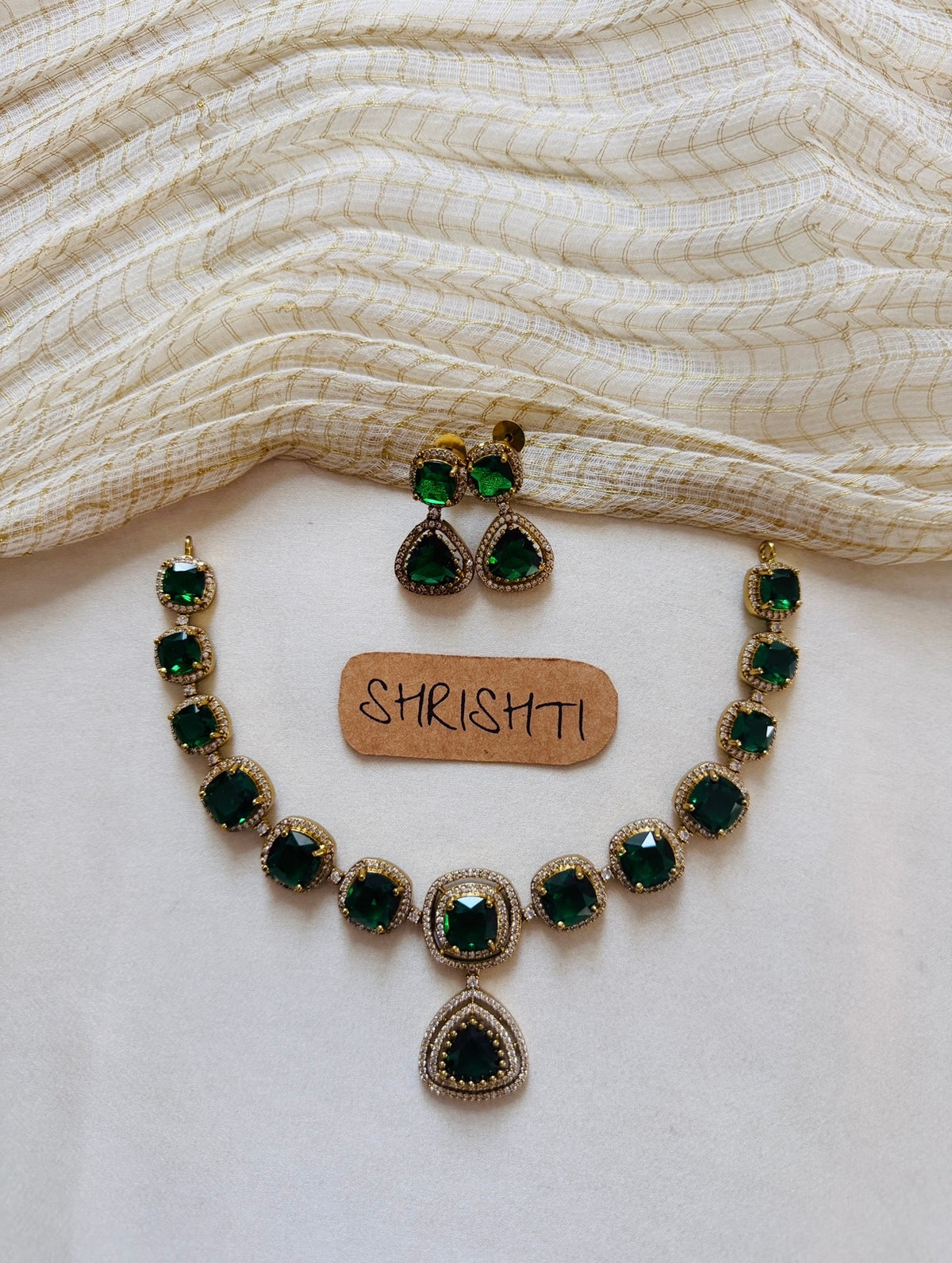 Diamond bridal emerald