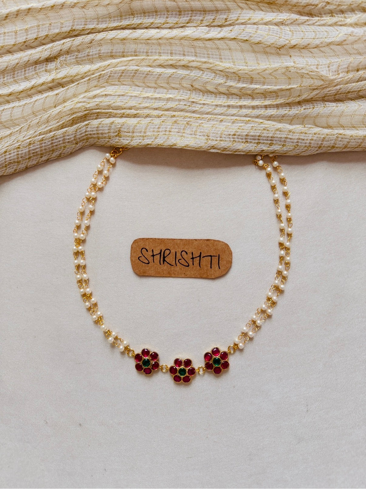 Flower jadau pearl