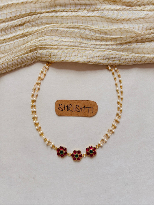 Flower jadau pearl