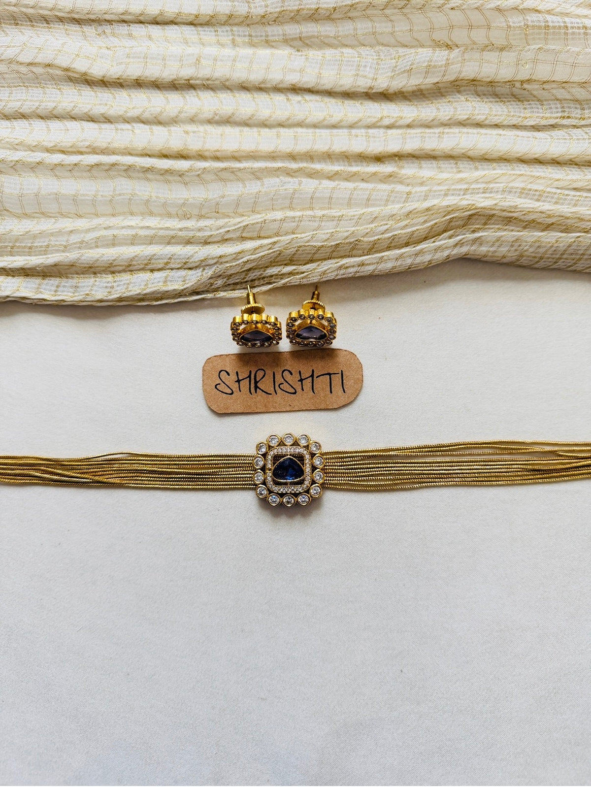 Chathura diamond choker purple