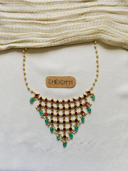 Jadau mesh necklace