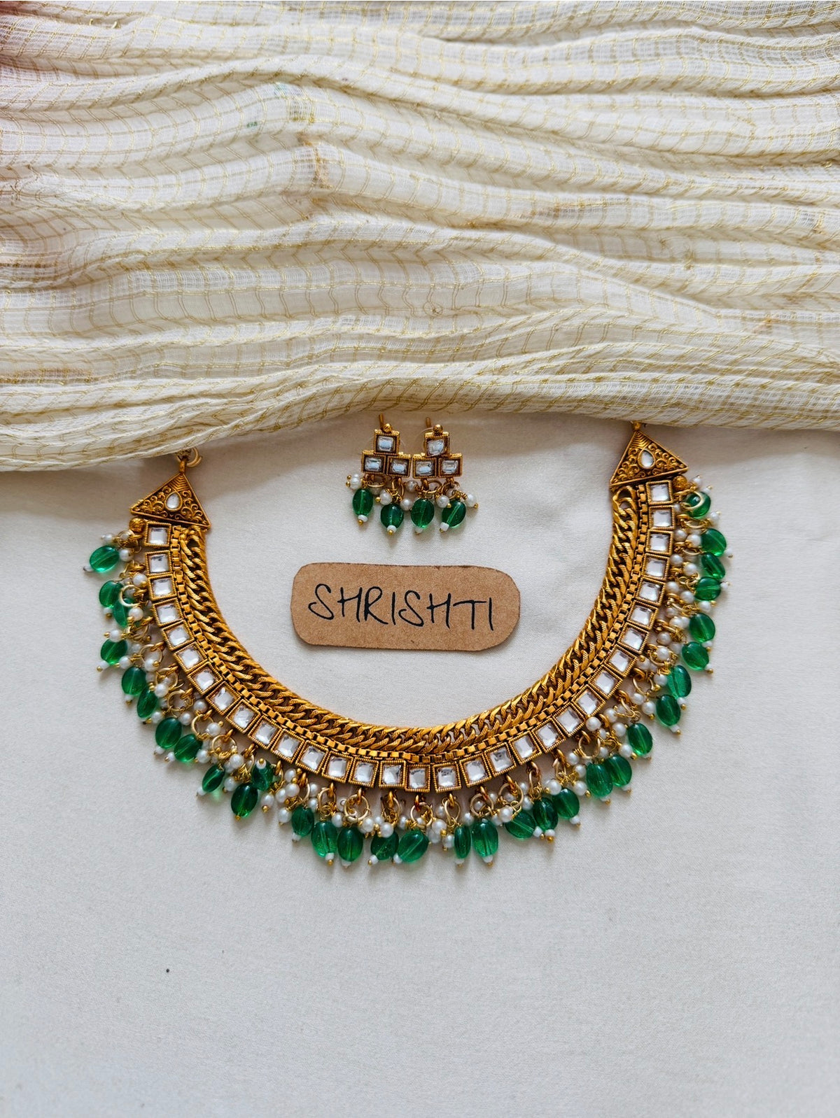 Kundhan gold necklace