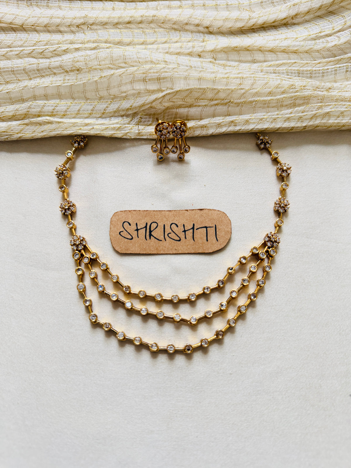 Diamond 3 layer necklace