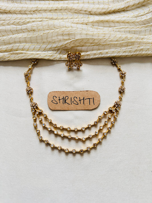Diamond 3 layer necklace