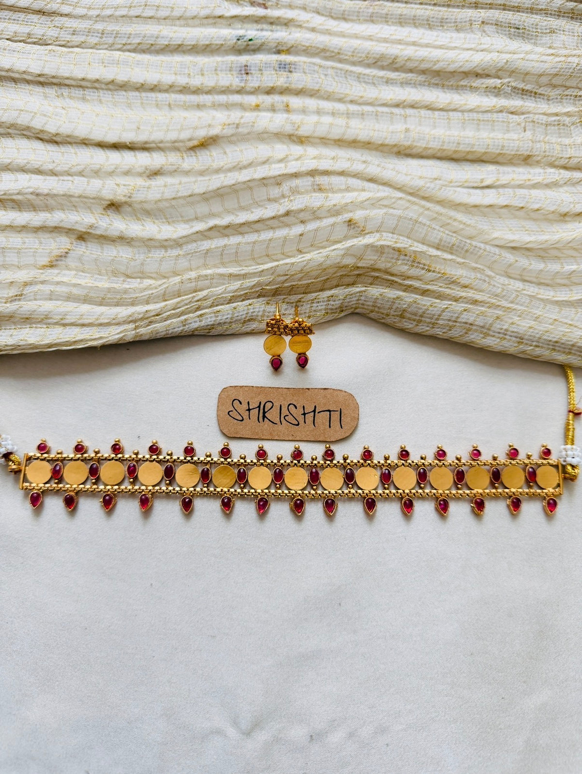 Designer coin choker Ruby