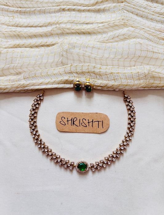 Diamond necklace green