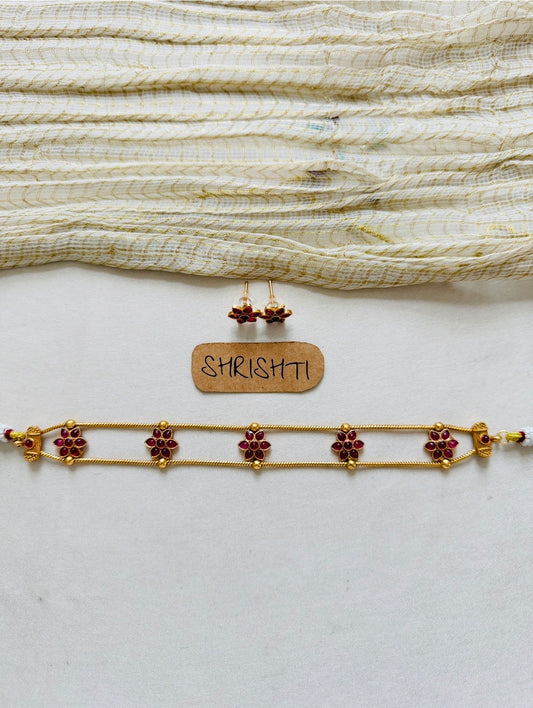 Kemp flower choker ruby
