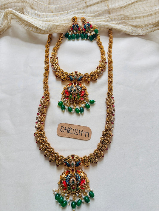 painted bridal set green