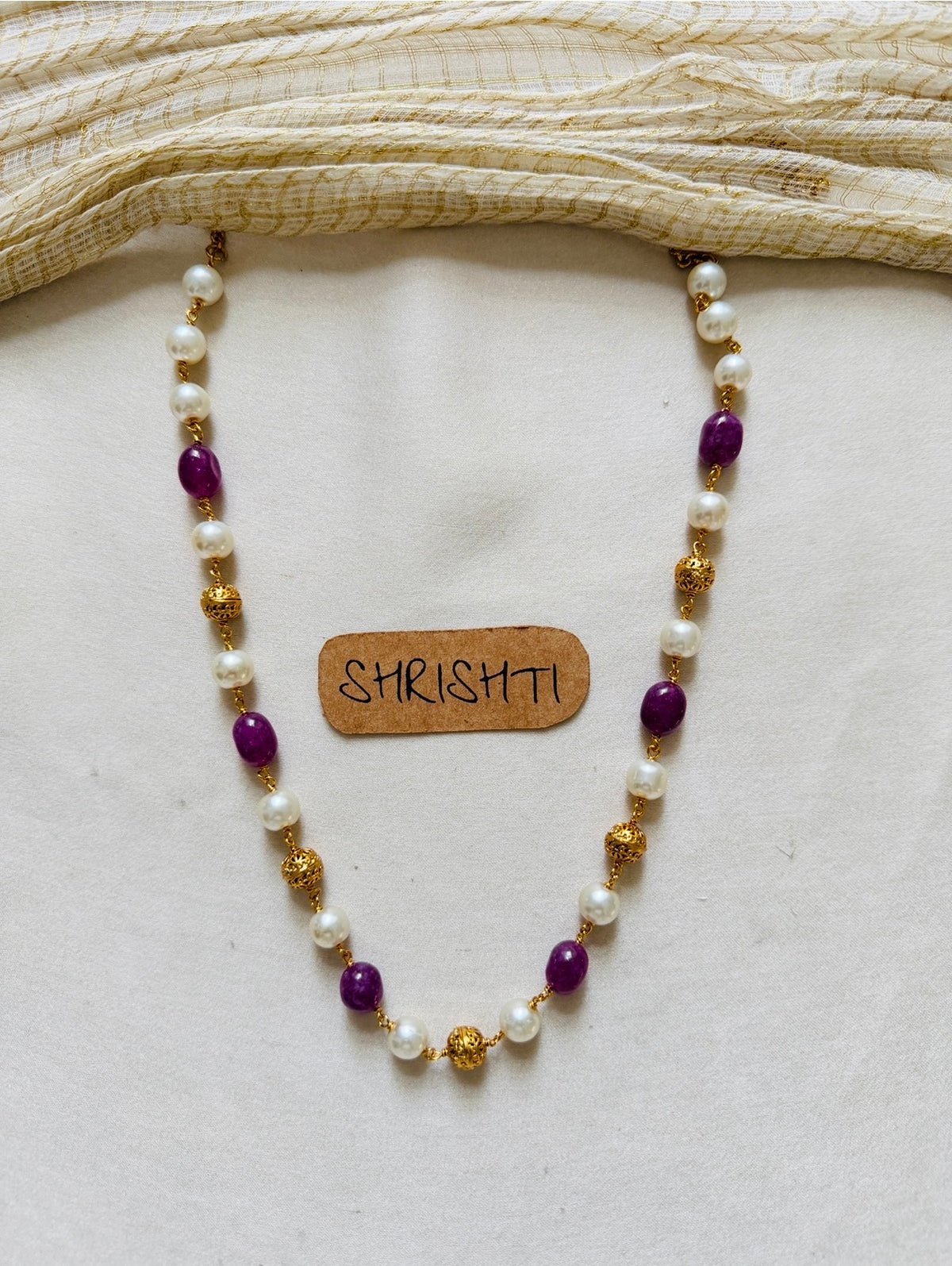 Pearl beads dark purple
