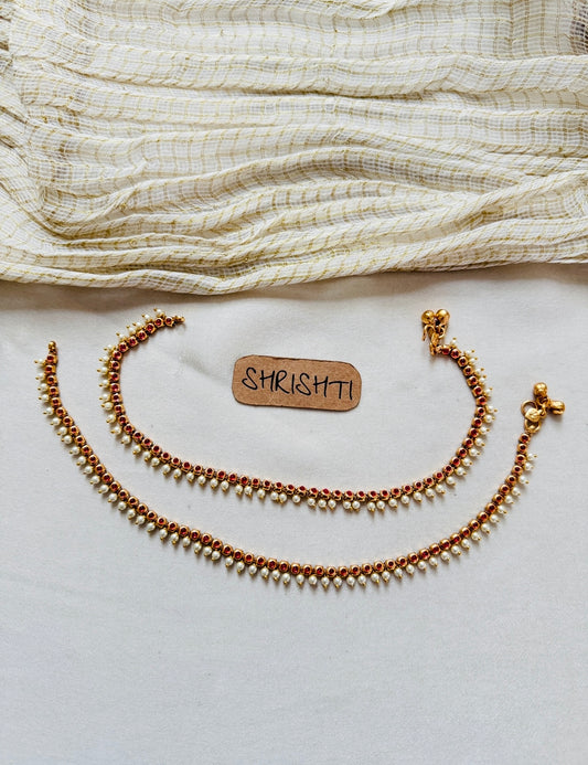 Pearl Anklets Ruby