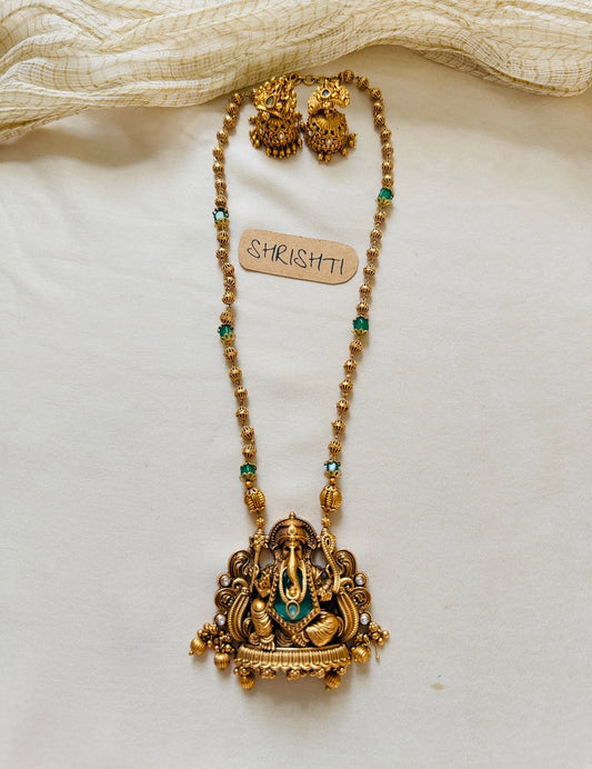 Ganesha beads mala blue