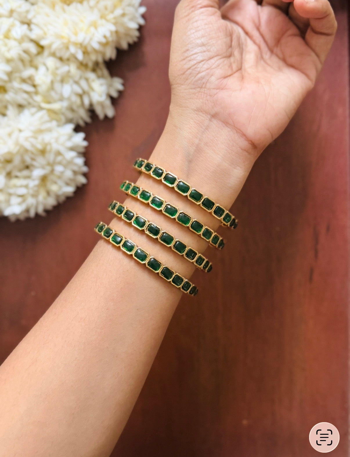 Green kemp bangles