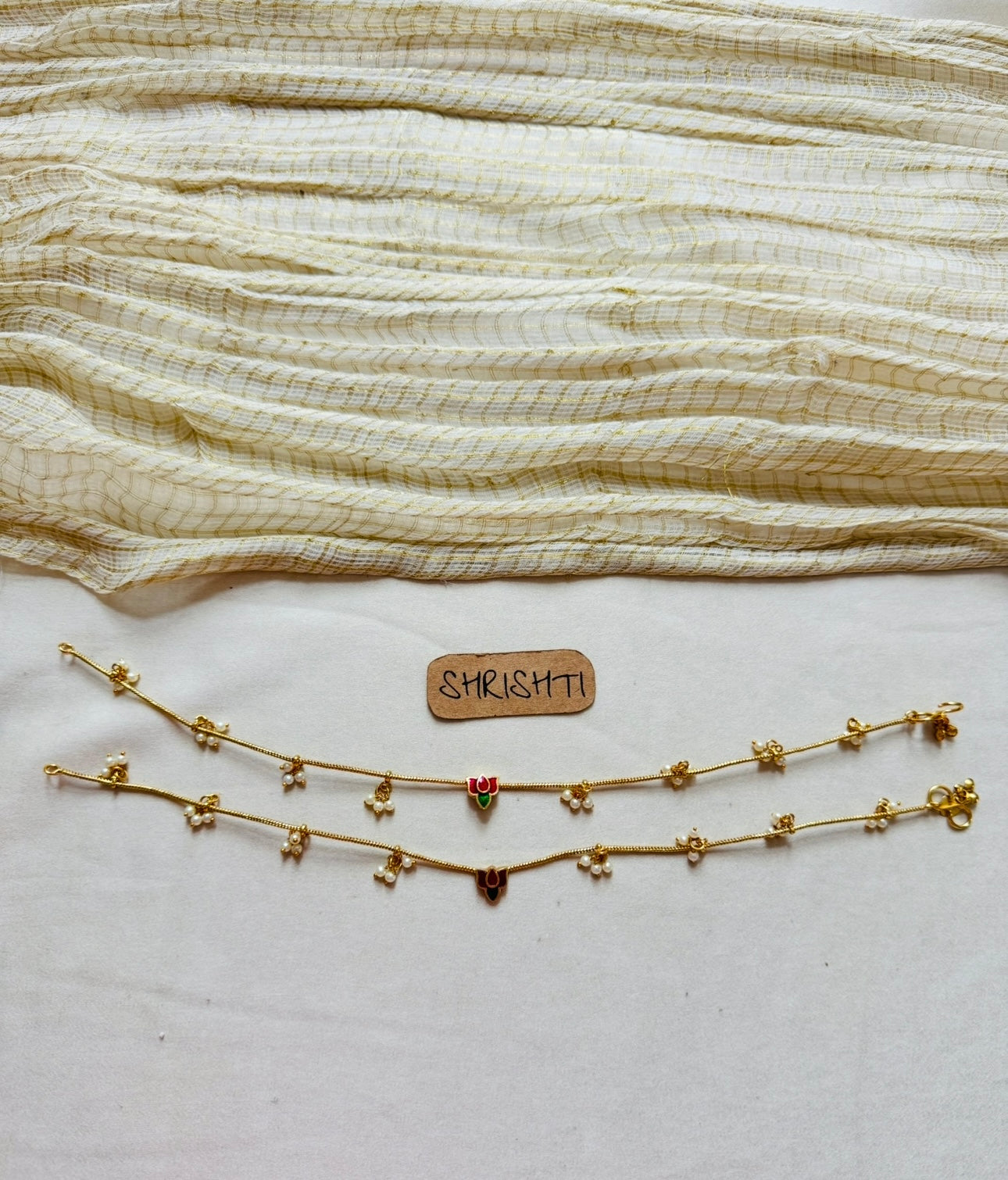 Lotus Pearl Anklets