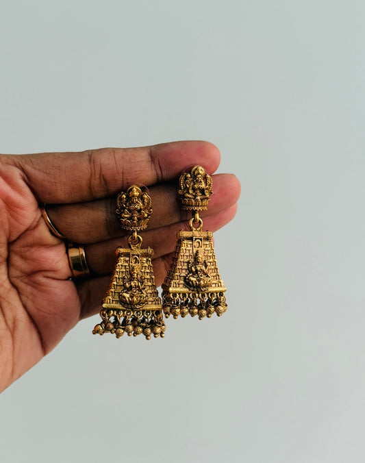 Gopura temple jumka gold