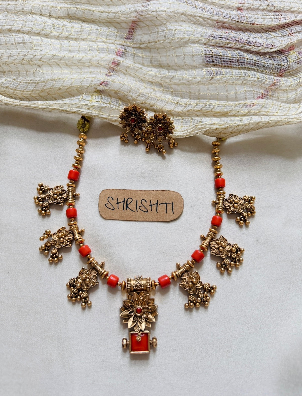 Coral Diwali necklace