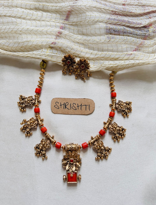 Coral Diwali necklace