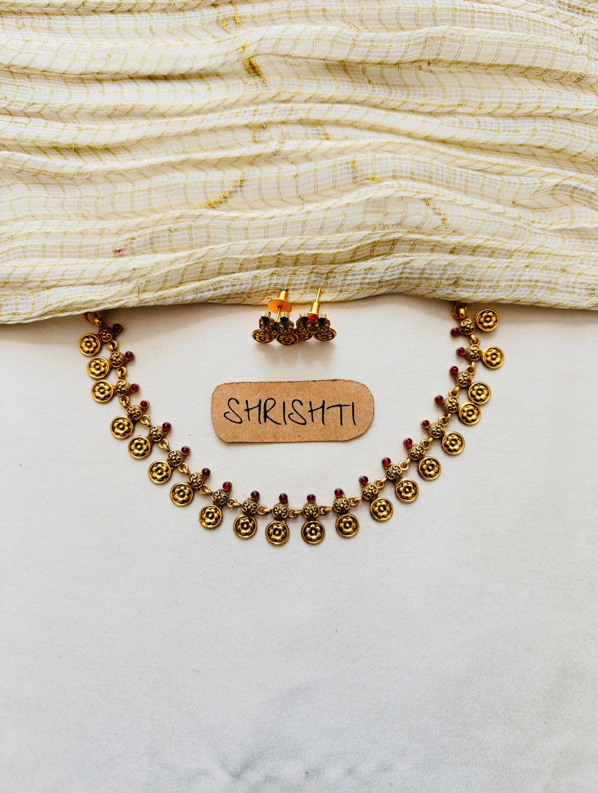 Mini round charm necklace