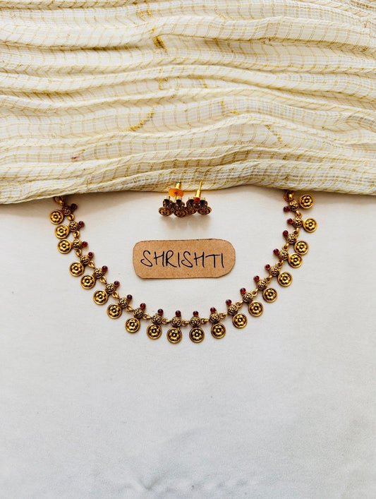 Mini round charm necklace