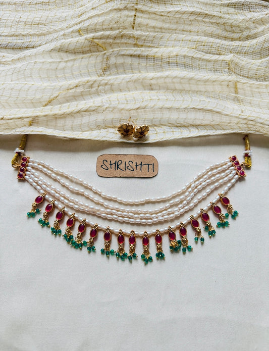 Pearls kundhan necklace
