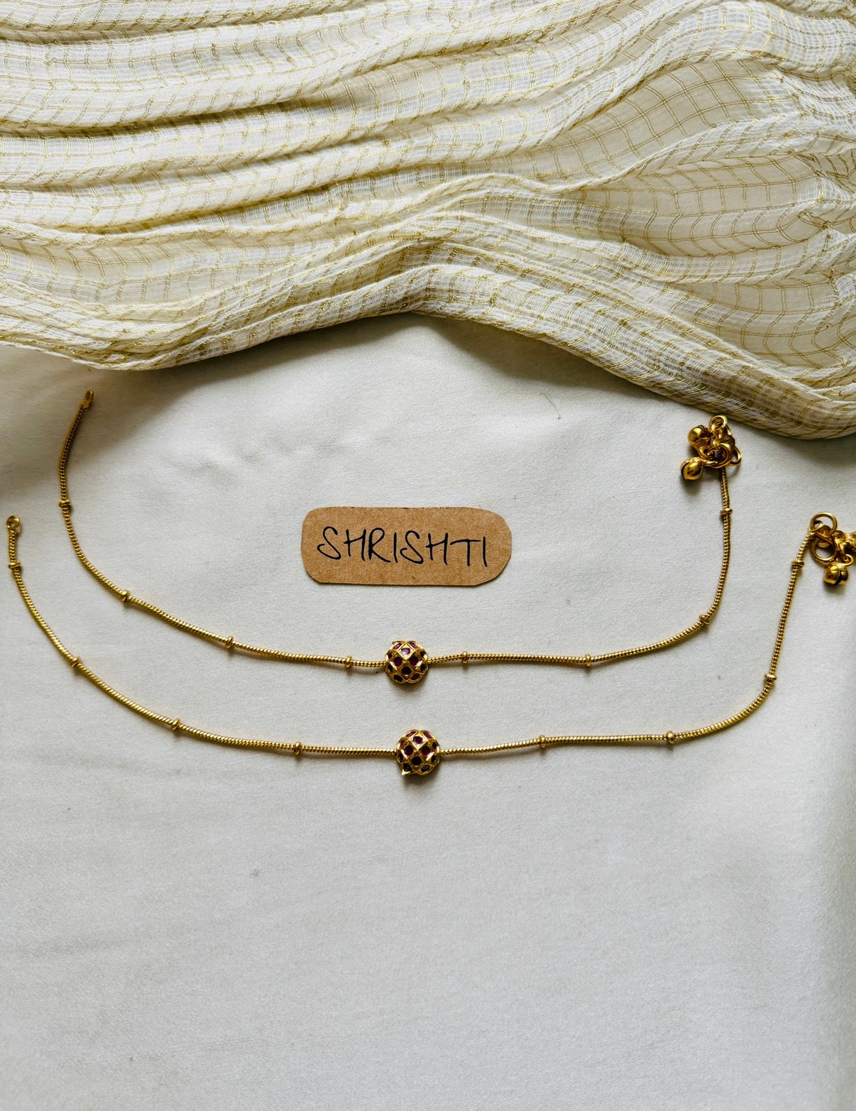 ruby diamond anklets