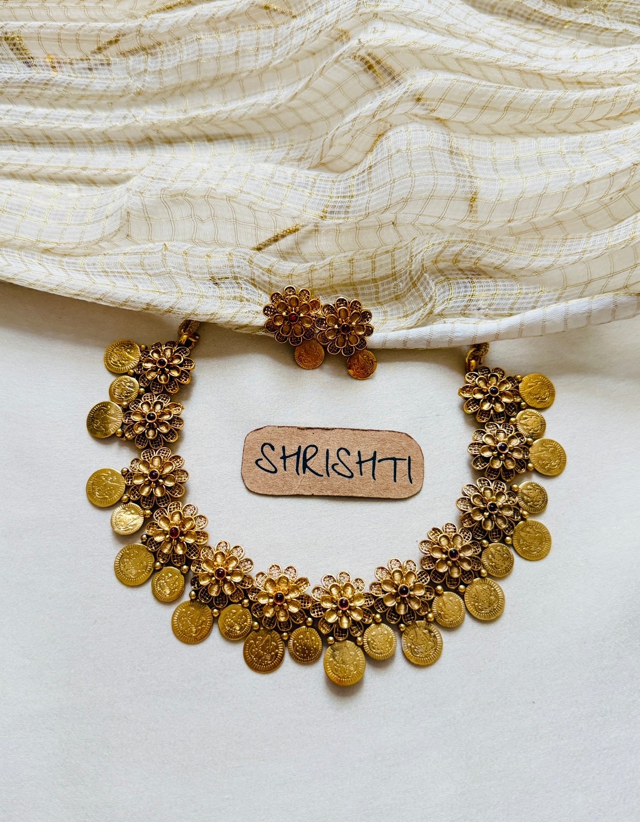 Coin Necklace Flower