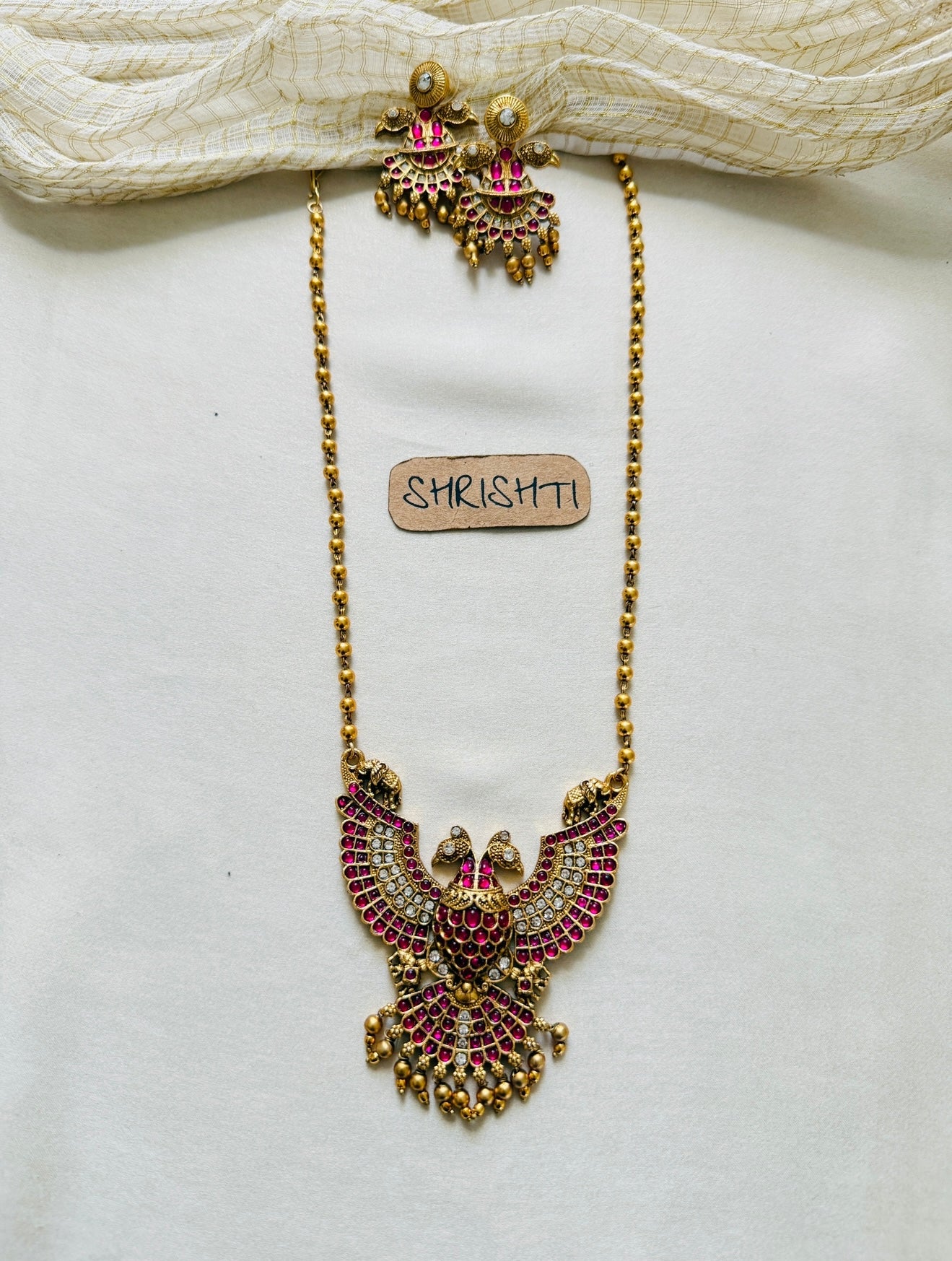 Menorah beads ruby