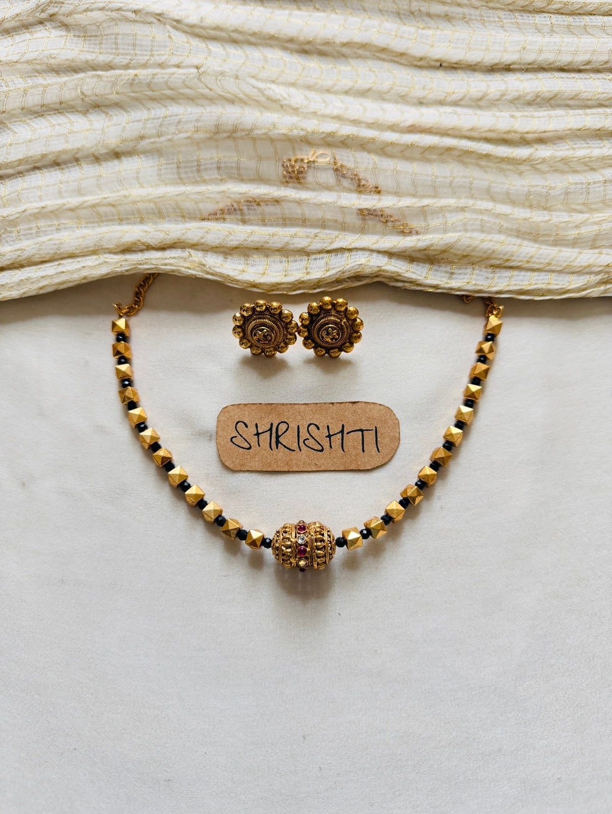 Black beads Ashtapailu Ruby