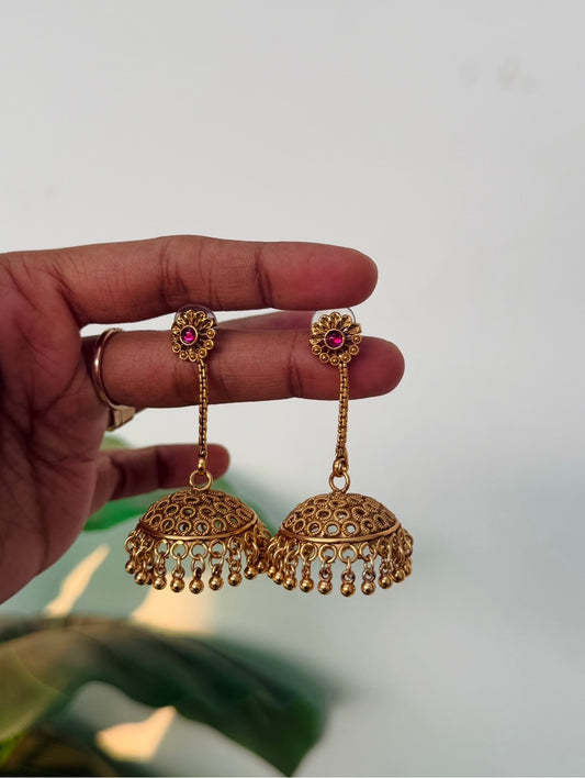 gold long jumka